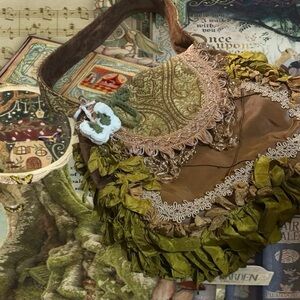 Handmade Crochet Green and White Butterfly Keychain with Bow charm